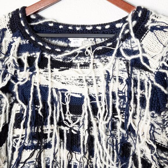 Oscar De La Renta Women’s Sweater Artisanal Avant Garde Handknit Fringe Size XL - Picture 3 of 8